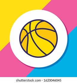 Vector illustration of basketball icon colored line. Beautiful travel element also can be used as ball icon element.
