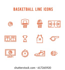 Vector Illustration of Basketball Icons