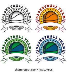 Vector illustration basketball logo set. Used font see in my portfolio.