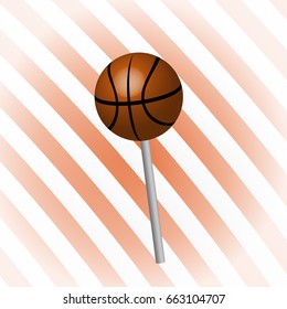 Vector illustration of basketball lollipops