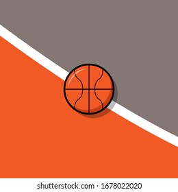 vector illustration of a basketball in minimalism style