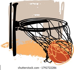 the vector illustration of the basketball net