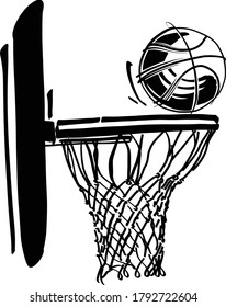 the vector illustration of the basketball net