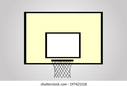 vector illustration of basketball net and backboard