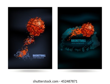 Vector Illustration Basketball On Black Background Stock Vector ...