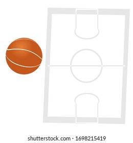 Vektorillustration eines Basketballs außerhalb des Spielbereichs