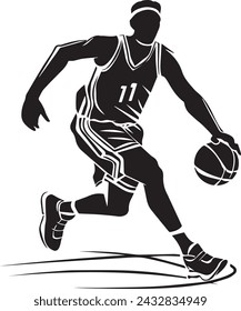 Vector illustration of a basketball player