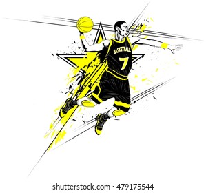 Vector illustration of a basketball player