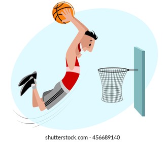 Vector illustration of a basketball player with ball