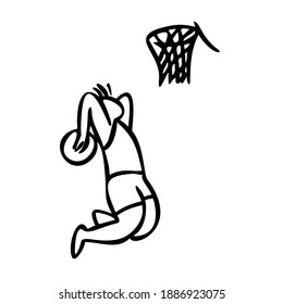 Vector illustration of a basketball player. Doodle style