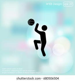 Vector illustration. Basketball player icon