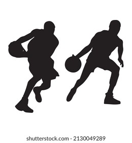 Vector illustration of Basketball player silhouette