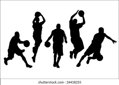 Vector illustration of basketball players