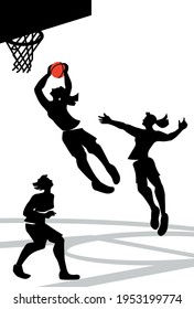 女子バスケ のイラスト素材 画像 ベクター画像 Shutterstock