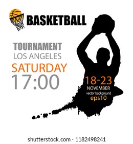 Vector illustration for basketball. Sports background. A square template for social media.