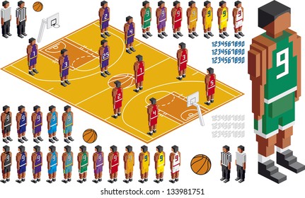 Vector Illustration of Basketball Tactical Kit, elements are in layers for easy editing