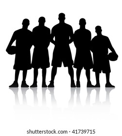 Vector illustration of a basketball team