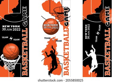 Vector illustration of basketball tickets. basketball banner