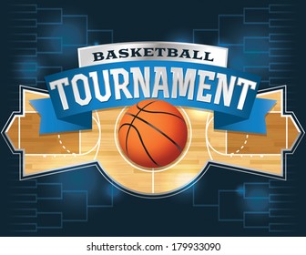 A vector illustration of a basketball tournament concept. EPS 10. File contains transparencies.