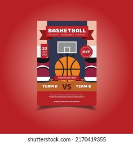 Vector Illustration Of Basketball Tournament Flyer