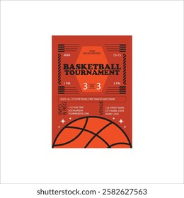 Vector illustration basketball tournament  flyer poster template design