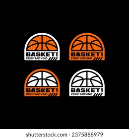  vector illustration of basketball . Vintage design. Sport logo for t-shirt graphics, poster, banner, flyer, print and postcard,etc 