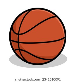 Ilustración vectorial del baloncesto con fondo blanco