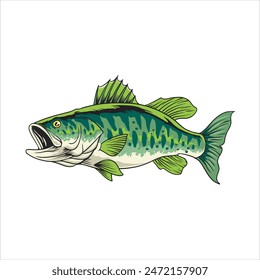 Ilustración vectorial de peces bajos con Antiguas Illustración