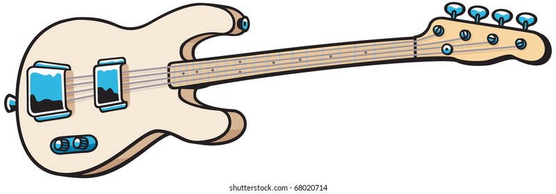 Vector illustration bass guitar