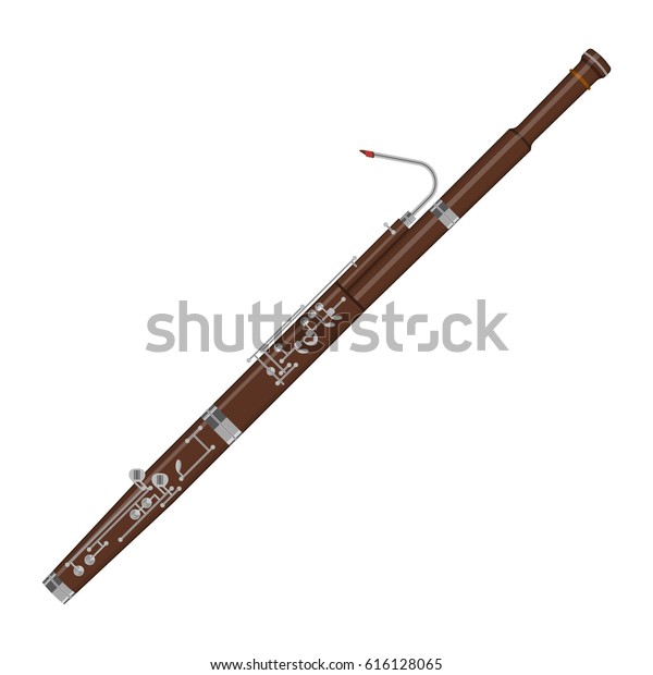 Vector Illustration Bassoon On White Background Stock Vector (Royalty ...