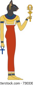 Vector illustration of Bastet (Bast), ancient Egyptian goddess of love