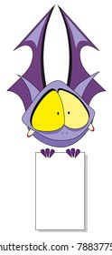 vector illustration: bat and banner