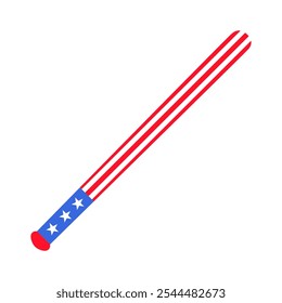 Vector illustration of a bat from the collection of American flag-themed icons. A celebration of American culture and identity. Independence Day celebrations, a decorative element in an