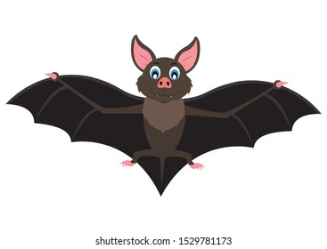 Vector illustration of Bat isolated on white background. Cartoon Bat