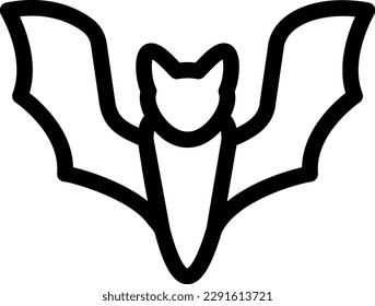 Vector illustration of a bat line icon.