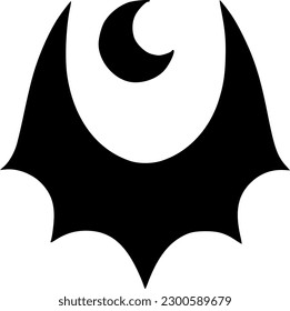 vector illustration of bat and moon icon
