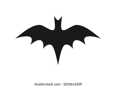 Vector illustration of a bat on a light background.  Symbol of fear and vampires.