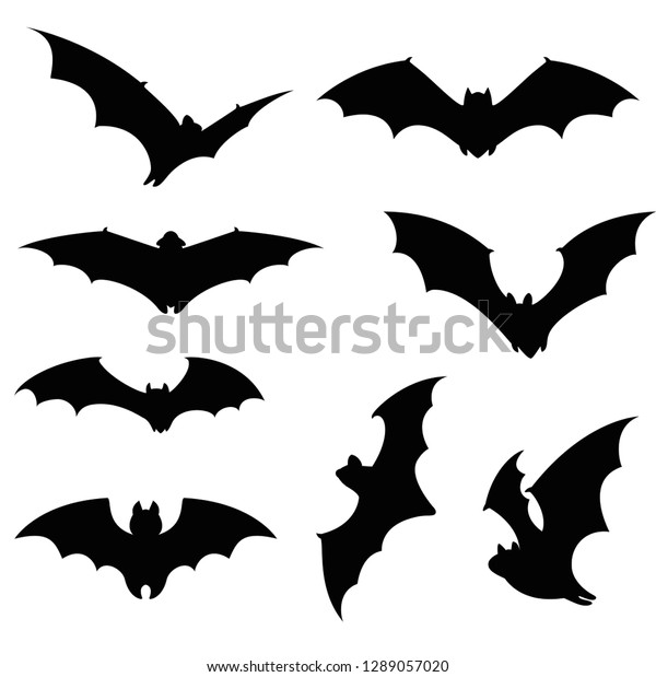 Vector Illustration Bat Silhouette Stock Vector (Royalty Free ...