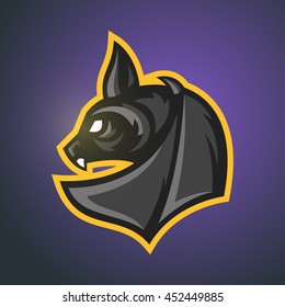 Vector illustration of bat. Sport mascot.
