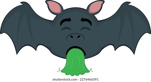 vector illustration bat or vampire cartoon vomiting