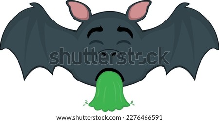 vector illustration bat or vampire cartoon vomiting