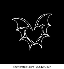 vector illustration of a bat wing silhouette