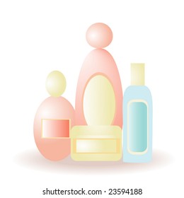 Vector illustration. The bath bottles.