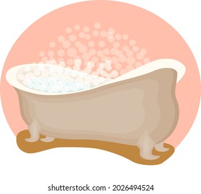 vector illustration of bath with foam