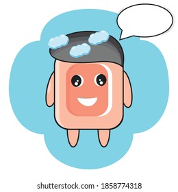 vector illustration of a bath soap mascot