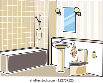 Vector illustration of bathroom