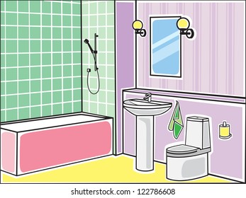 Vector illustration of bathroom