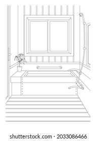 Vector illustration in the bathroom.