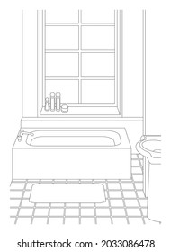 Vector illustration in the bathroom.