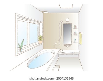 Vector illustration in the bathroom.